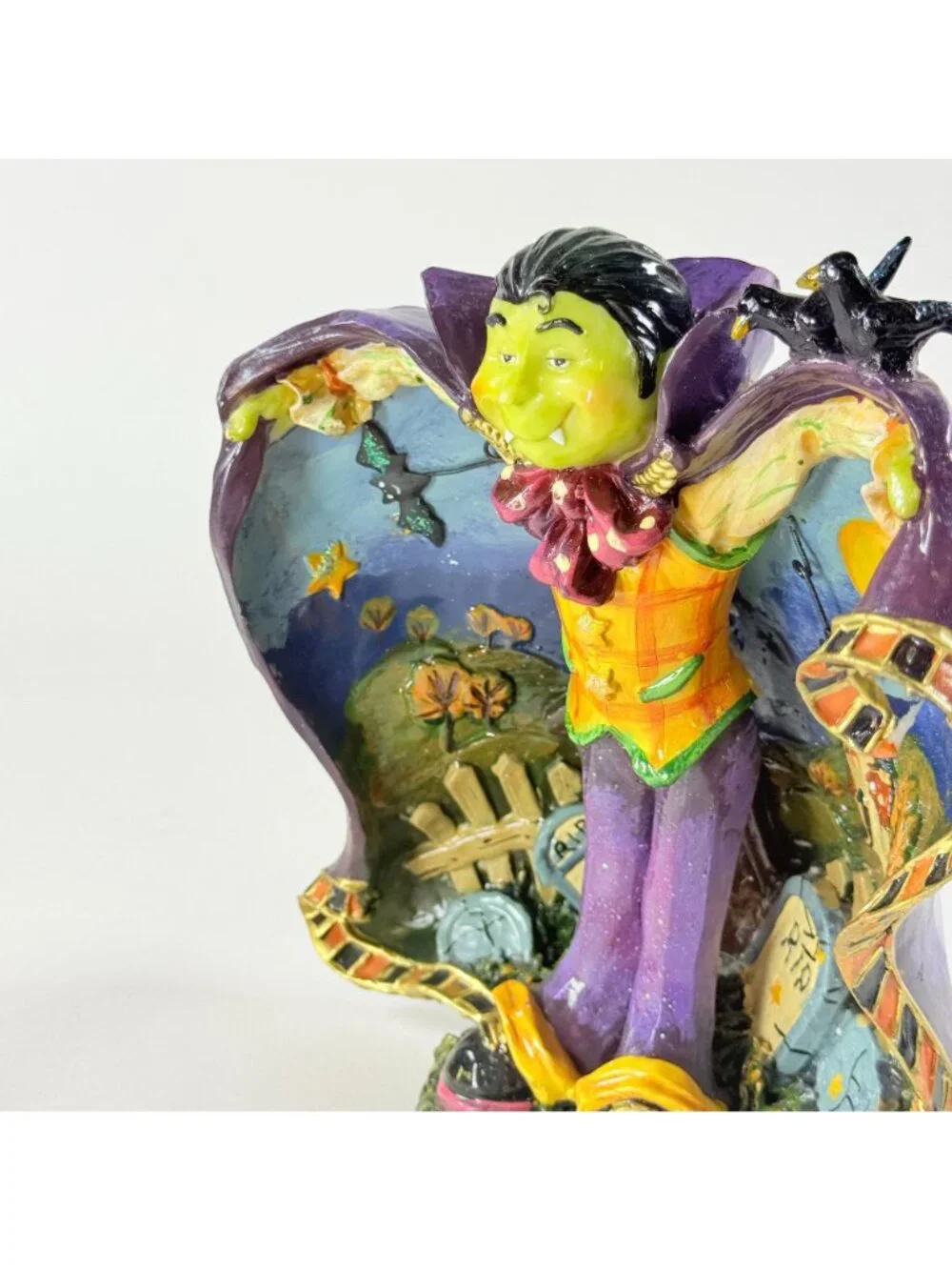 Vintage Whimsical Vampire Halloween Figurine Gothic Graveyard 9